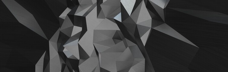 Poster - Schwarzer Low Poly Background Header