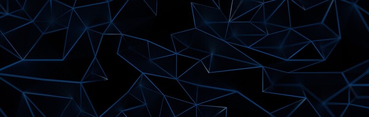 Poster - Schwarzer Low Poly Background Header