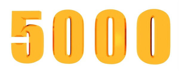 Poster - Golden 3d number 5000