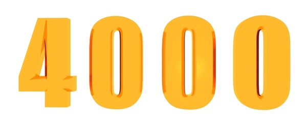 Poster - Golden 3d number 4000