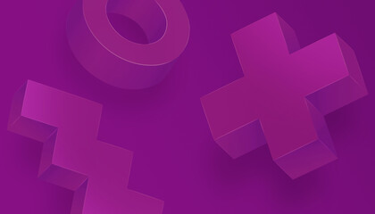 Poster - Purple Abstract 3d render, modern geometric background, graphic design
