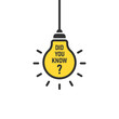 © Lysenko.A - Did you know icon in flat style. Banner with frame and bulb vector illustration on white isolated background. Explanation sign business concept.