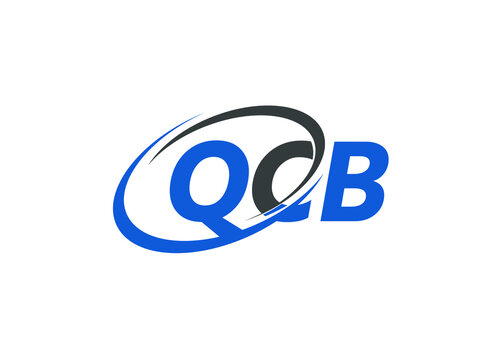 QCB letter creative modern elegant swoosh logo design