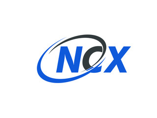 NCX letter creative modern elegant swoosh logo design