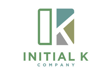 Mosaic Initial Letter K Abstract Simple Modern App Icon logo design