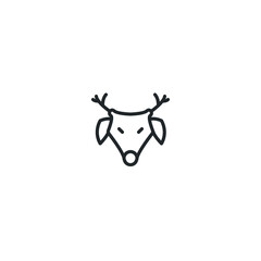 deer line icon, outline vector sign, pixel perfect icon