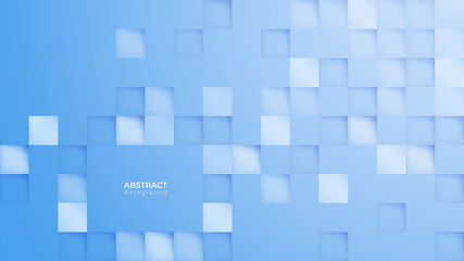 Aufkleber - Abstract 3d modern square background. Blue sky geometric pattern texture. vector art illustration