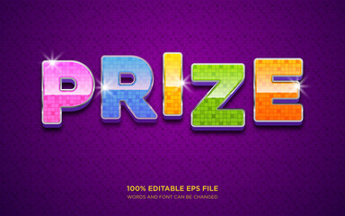 Wall Mural - Prize 3D editable text style effect	