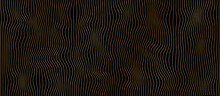 Background With Abstract Gold Colored Vector Wave Lines Pattern