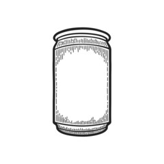 Wall Mural - Hand drawn beer can, sketch. Oktoberfest symbol. Vector illustration.