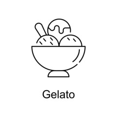 Gelato vector outline icon for web design isolated on white background