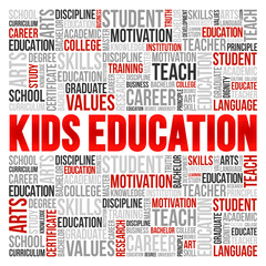 Wall Mural - Kids Education word cloud collage, education concept background