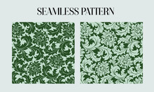 Seamless Pattern Background Batik Print Design With Floral Vector Patterns