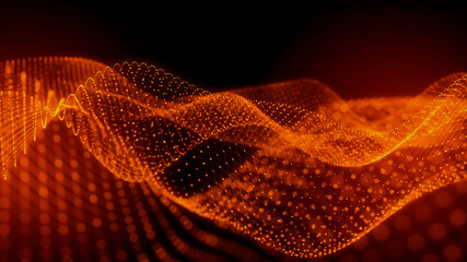 Abstract Medical Technology background. Orange, Innovation Medicine concept. 3D Render.