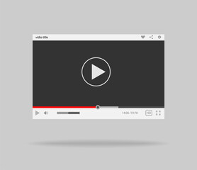 template colorful multimedia frame. mockup live stream window, player. online broadcasting. social m