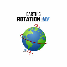 Vector Graphic Of Earth's Rotation Day Day Good For Earth's Rotation Day Celebration. Flat Design. Flyer Design.flat Illustration.