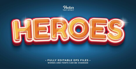 Wall Mural - heroes text effect editable eps cc