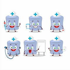 Sticker - Doctor profession emoticon with blueberry marshmallow cartoon character