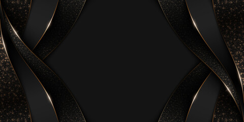 Wall Mural - vector abstract shiny luxury papercut background with golden lines, glitter and copy space. premium 