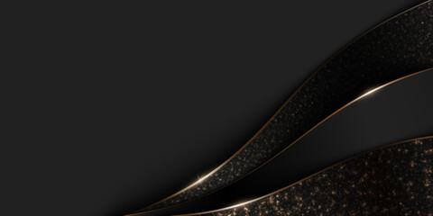 Wall Mural - vector abstract shiny luxury papercut background with golden lines, glitter and copy space. premium 