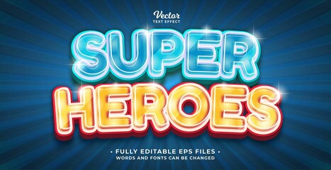 Wall Mural - super heroes text effect editable eps cc