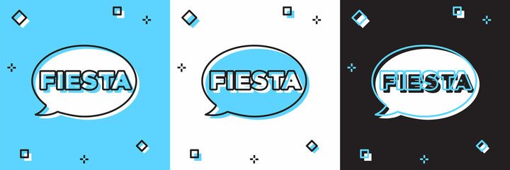 Poster - Set Fiesta icon isolated on blue and white, black background. Vector