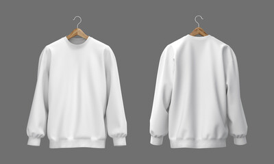 Wall Mural - Blank sweatshirt mock up in front view, 3d rendering, 3d illustration