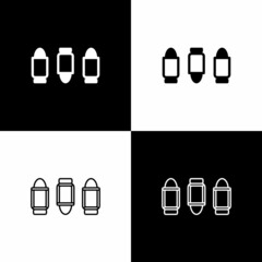 Sticker - Set Bullet icon isolated on black and white background. Vector