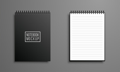 realistic vector notebook mockup set