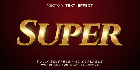 Wall Mural - Super text gold effect, Editable 3d style text tittle