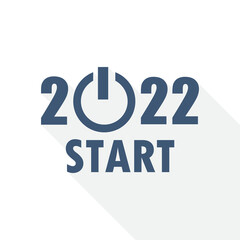 Aufkleber - New year 2022 start vector greeting card, flat design illustration in eps 10