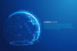 Bubble shield futuristic vector illustration on a blue background