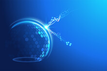 Bubble Shield Futuristic Vector Illustration On A Blue Background