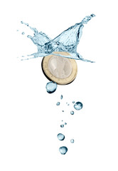 Wall Mural - Coin With Water Splash