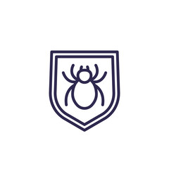 Canvas Print - pest protection line icon with a bug