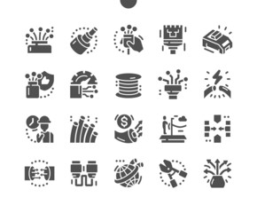 Poster - Optical fiber. Service. Network and technology. Cable, stripper and coil. Welding machine. Fast internet speed. Vector Solid Icons. Simple Pictogram