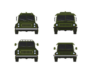 Armored Military Vehicles with Heavy Tank System Vector Set for your design project