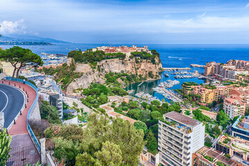 Wall Mural - Panoramic view of Monte Carlo, Monaco City and Fontvieille, Monaco