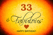 33rd Birthday Card Wishes Illustration