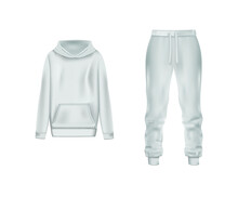 Hoodie And Tracksuit Bottom. Vector