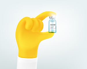 Poster - Doctor holding covid vaccine vial in a hand