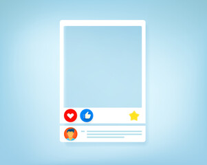 Aufkleber - Social media post template with empty frame. 3d vector illustration