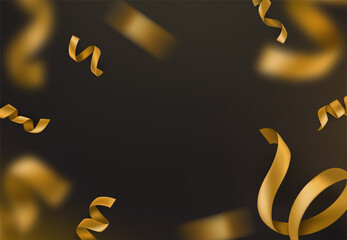 Aufkleber - Abstract background with copy space. Vector frame with golden ribbons