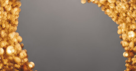 Wall Mural - grey background with golden bokeh lights