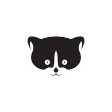 Cute Face Head Puppy Black White Logo Symbol Icon Vector Graphic Design Illustration Idea Creative