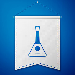 Sticker - Blue Musical instrument balalaika icon isolated on blue background. White pennant template. Vector