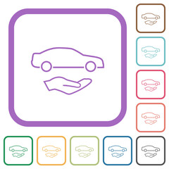 Wall Mural - Car services outline simple icons