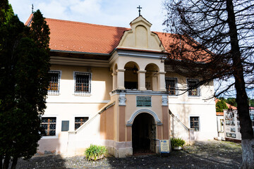 Wall Mural - First Romanian School and the St Nicholas church. Brasov, Romania.