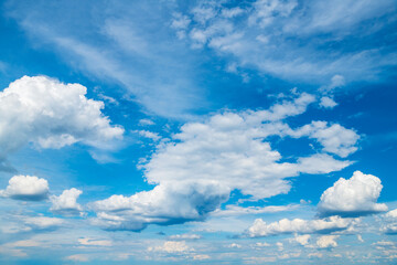 Wall Mural - blue sky background with white clouds