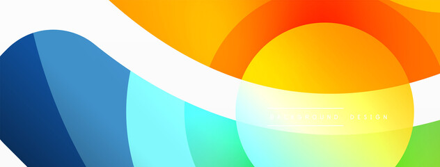 Creative geometric wallpaper. Minimal abstract background. Circle wave and round shapes composition vector illustration for wallpaper banner background or landing page